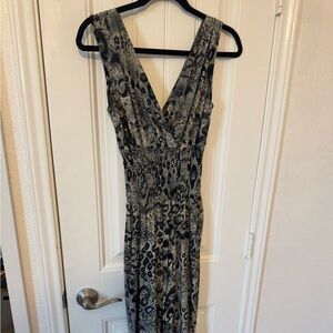 Elegant Animal Print Maxi Jumpsuit